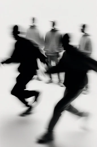 Ethereal Kinetic Monochrome style reference image — high contrast monochrome