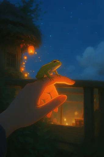 Luminous Twilight Fantasy style reference image — glowing lanterns