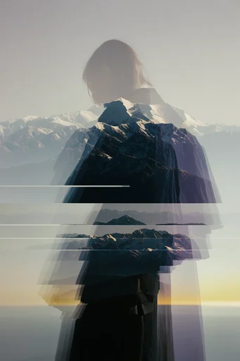 Minimalist Glitch Synthesis style reference image — pixel sorting