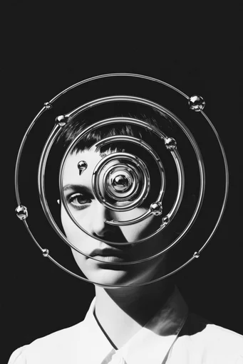 Monochrome Spectral Science moodboard — generate AI images in this style