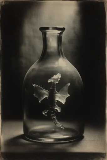 Ethereal Radiographic Noir style reference image — glowing translucent structures