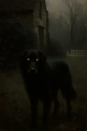 Nocturnal Gothic Tonalism style reference image — luminous amber and emerald glows