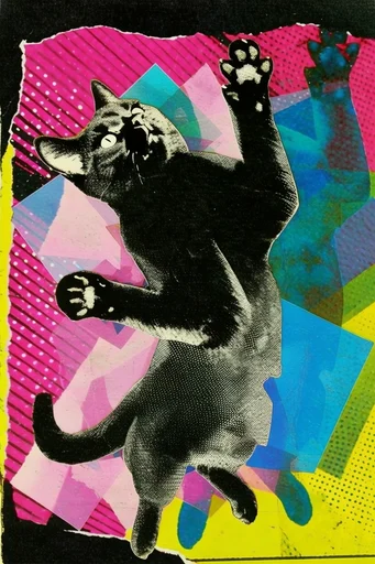 Electric Punk Collage style reference image — gritty analog xerox