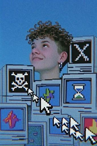 Lofi CRT Surrealism moodboard — generate AI images in this style