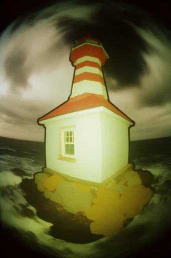 Surreal Fisheye Liminality style reference image — 90s retro nostalgia