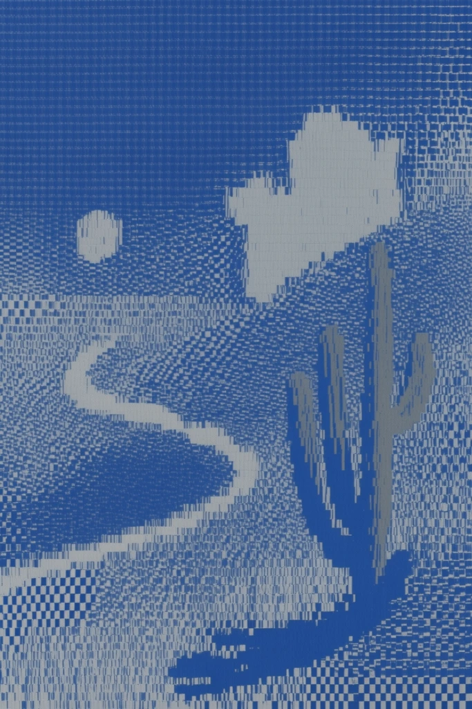 Cobalt Pixel Op-Art style AI image example 2