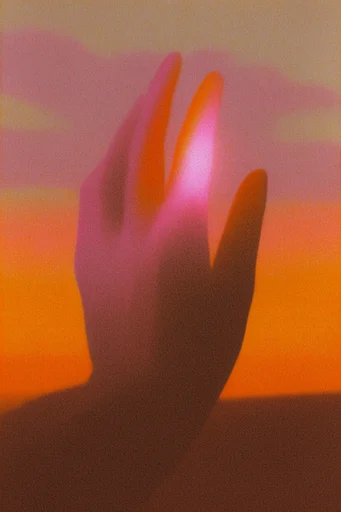 Neon Risograph Noir style reference image — neon pink and cyan glow