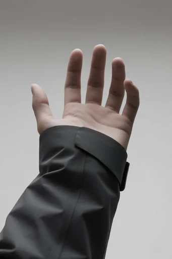 Clinical Avant-Garde Techwear style reference image — muted cool tones