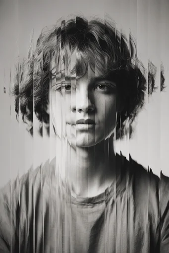 Fragmented Monochrome Deconstruction moodboard — generate AI images in this style