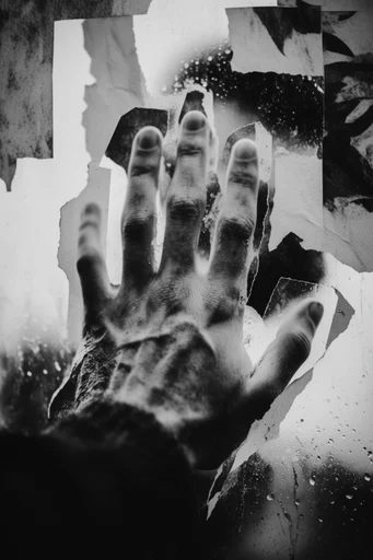 Tactile Noir Deconstruction style reference image — gritty film grain