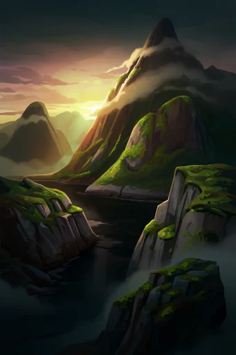 Luminous Forest Mystery style reference image — stylized digital illustration