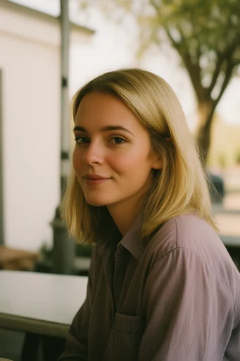 Nostalgic Sun-Drenched Analog style reference image — candid portraiture