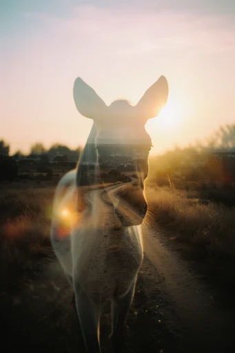 Ethereal Nostalgic Double-Exposure style AI image example 3