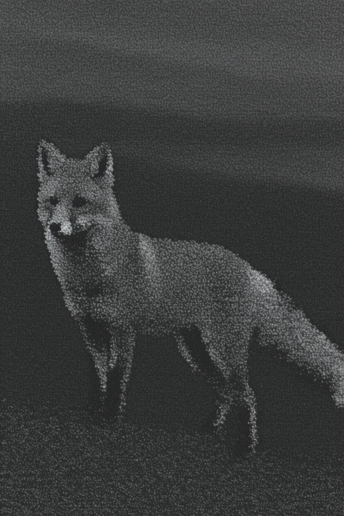 Luminous Pointillist Noir style AI image example 3