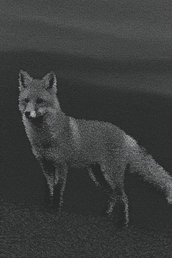 Luminous Pointillist Noir style AI image example 3