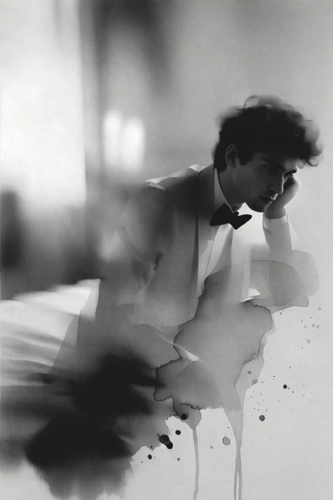 Ethereal Monochrome Noir style AI image example 1