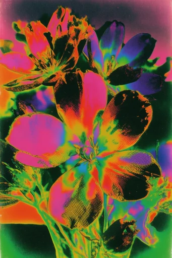 Acidic Cyber-Zine Punk style reference image — thermal solarization