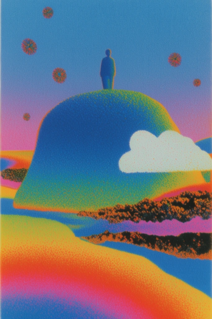 Luminous Stippled Surrealism style AI image example 2