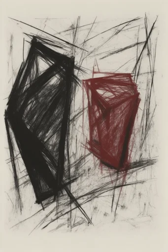Raw Crimson Expressionism style reference image — gestural charcoal strokes