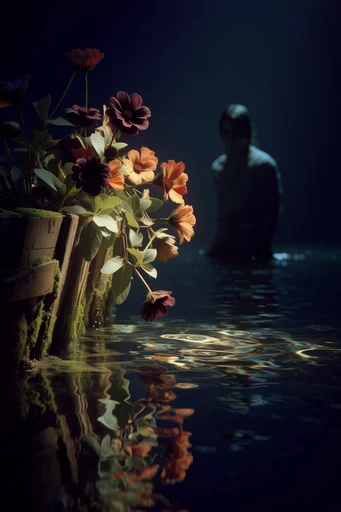 Submerged Twilight Surrealism style reference image — sharp focus textures