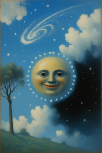 Metaphysical Celestial Surrealism style reference image — cosmic void