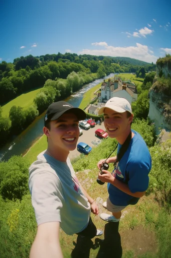 Dynamic Nostalgic Summer style reference image — fish-eye lens distortion
