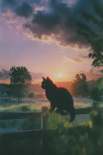 Luminous Twilight Nostalgia style reference image — vibrant sunset gradient