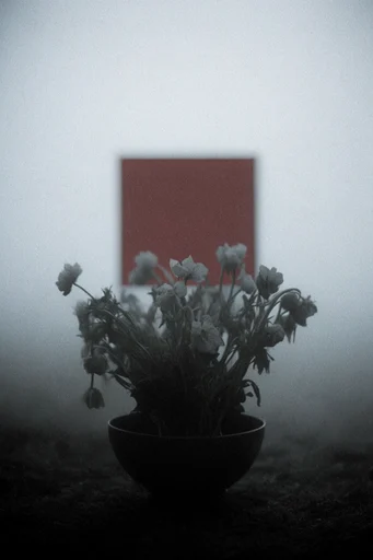 Redacted Coastal Noir style reference image — minimalist surrealism