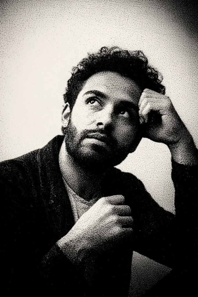 Gritty Halftone Noir style AI image example 2