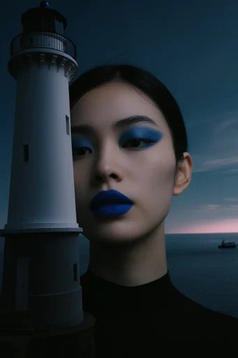 Avant-Garde Cobalt Minimalism style reference image — minimalist surrealism