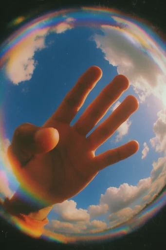 Spectral Cosmic Dreamscape style reference image — chromatic aberration