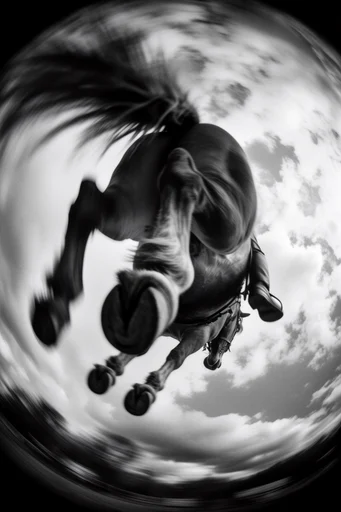 Distorted Monochrome Noir style AI image example 3