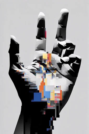 Monochrome Glitch Archive style reference image — deconstructed archival photography