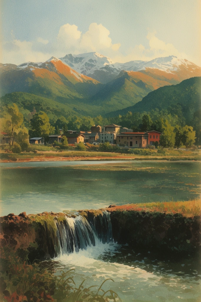 Nostalgic Pastoral Realism style AI image example 2