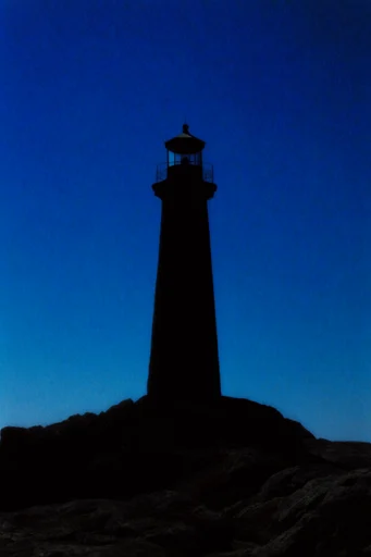 Nocturnal Cobalt Silhouette style reference image — ethereal blue haze