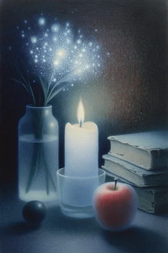 Luminous Nocturnal Dreamscape style reference image — glowing silhouettes