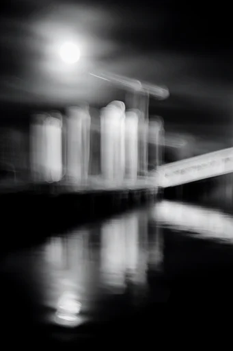 Kinetic Spectral Monochrome style reference image — high-contrast black and white photography