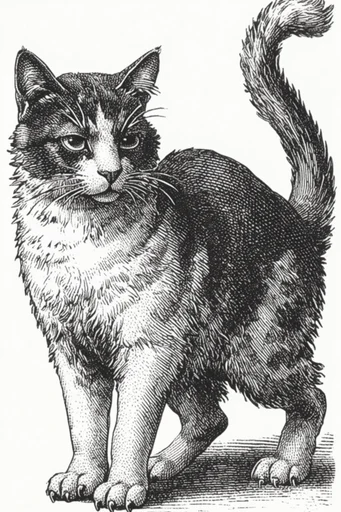 Monochrome Engraving Revival style reference image — stippled texture