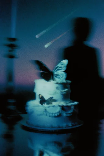 Spectral Indigo Nocturne style reference image — overexposed luminescent glow