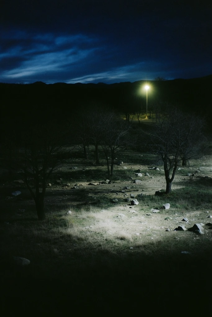 Cinematic Nocturnal Melancholia style AI image example 2