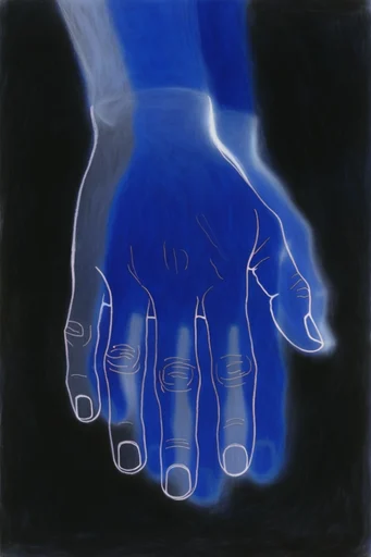 Ethereal Cobalt Melancholy style reference image — expressive charcoal linework