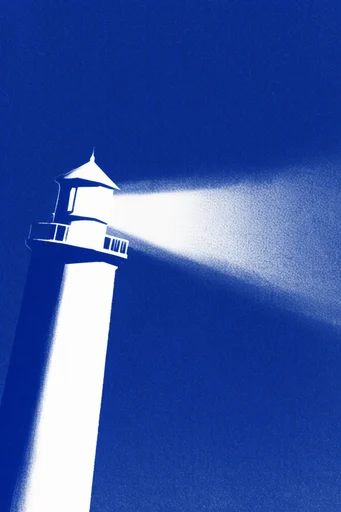 Monochromatic Indigo Minimalism style reference image — stark white illustration