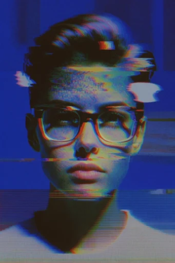 Prismatic Chrome Glitch style reference image — spectral light refraction