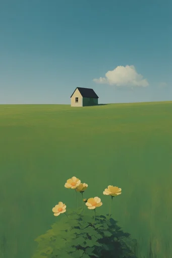 Minimalist Surreal Liminality style reference image — vast empty landscape