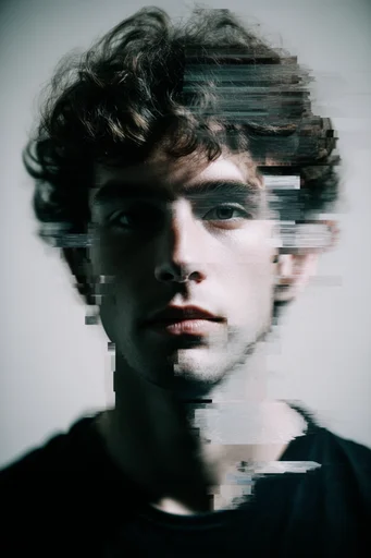 Fragmented Digital Surrealism style reference image — surreal motion blur