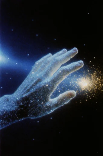 Celestial Chiaroscuro Mysticism style reference image — cosmic isolation