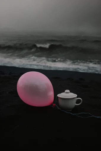 Surreal Neon Melancholy style reference image — glowing neon liquid
