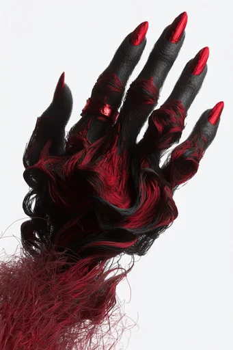 Visceral Crimson Abstraction style reference image — high-contrast neural networks