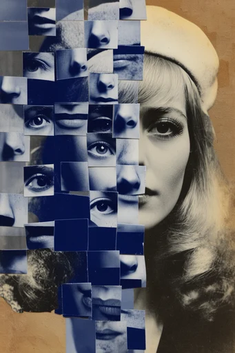 Deconstructed Analog Montage style reference image — tactile modular composition