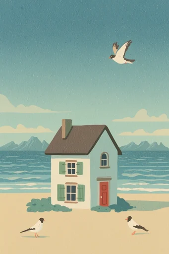 Textured Minimalist Narrative style AI image example 4